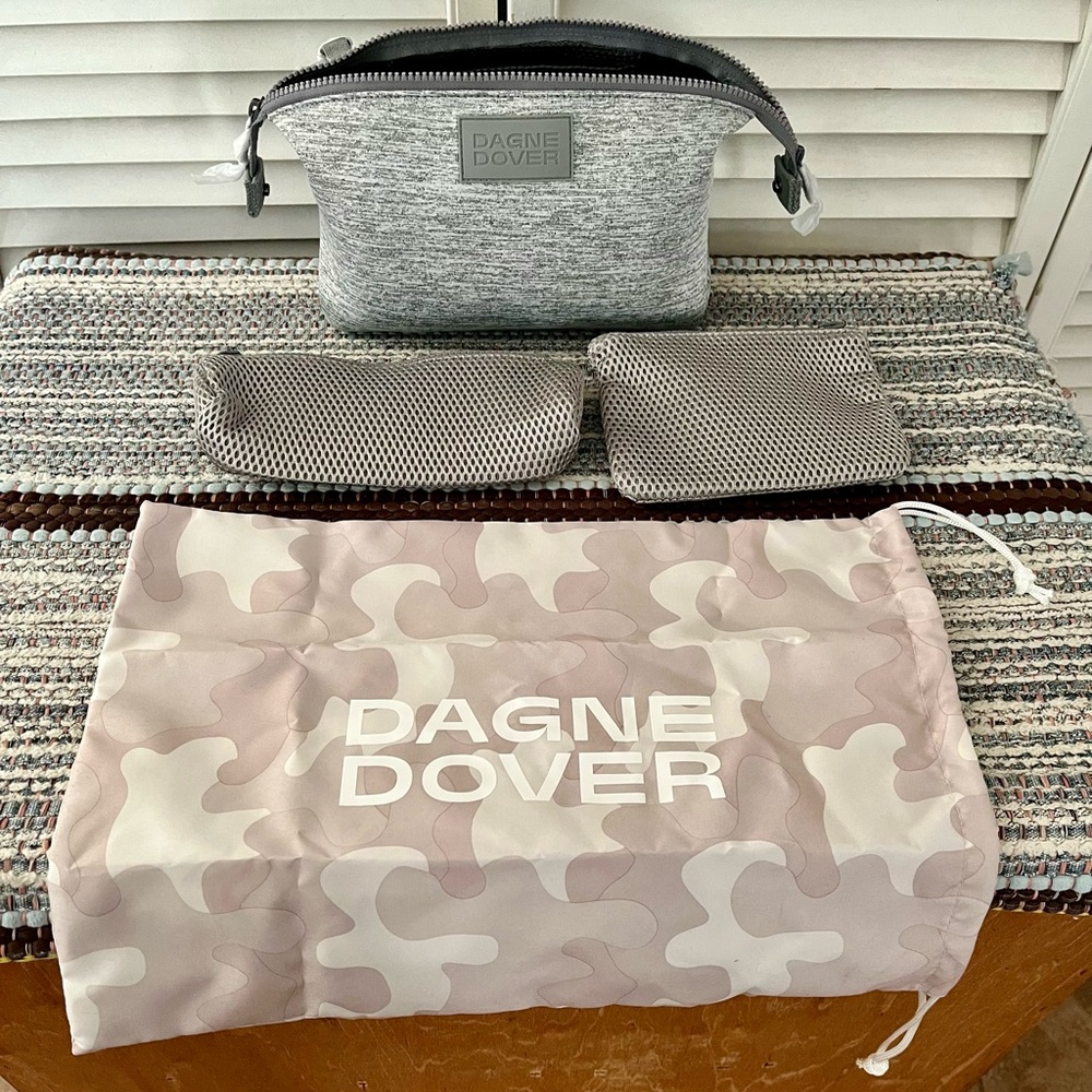 DAGNE DOVER HUNTER NEOPRENE LARGE TOILETRY BAG HEATHER GREY NEW